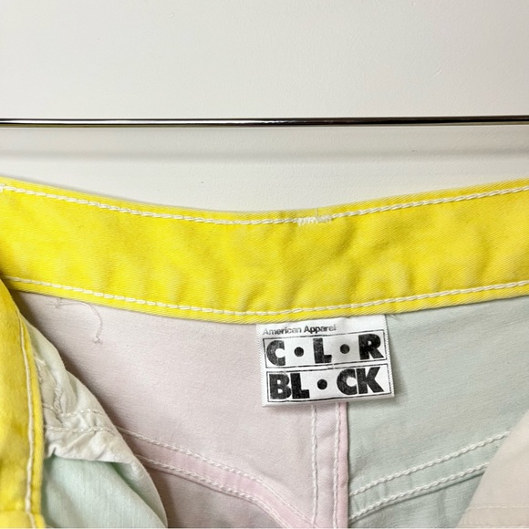 American apparel color block short green, pink and blue. Size 24/25 made in US. - Picture 4 of 9